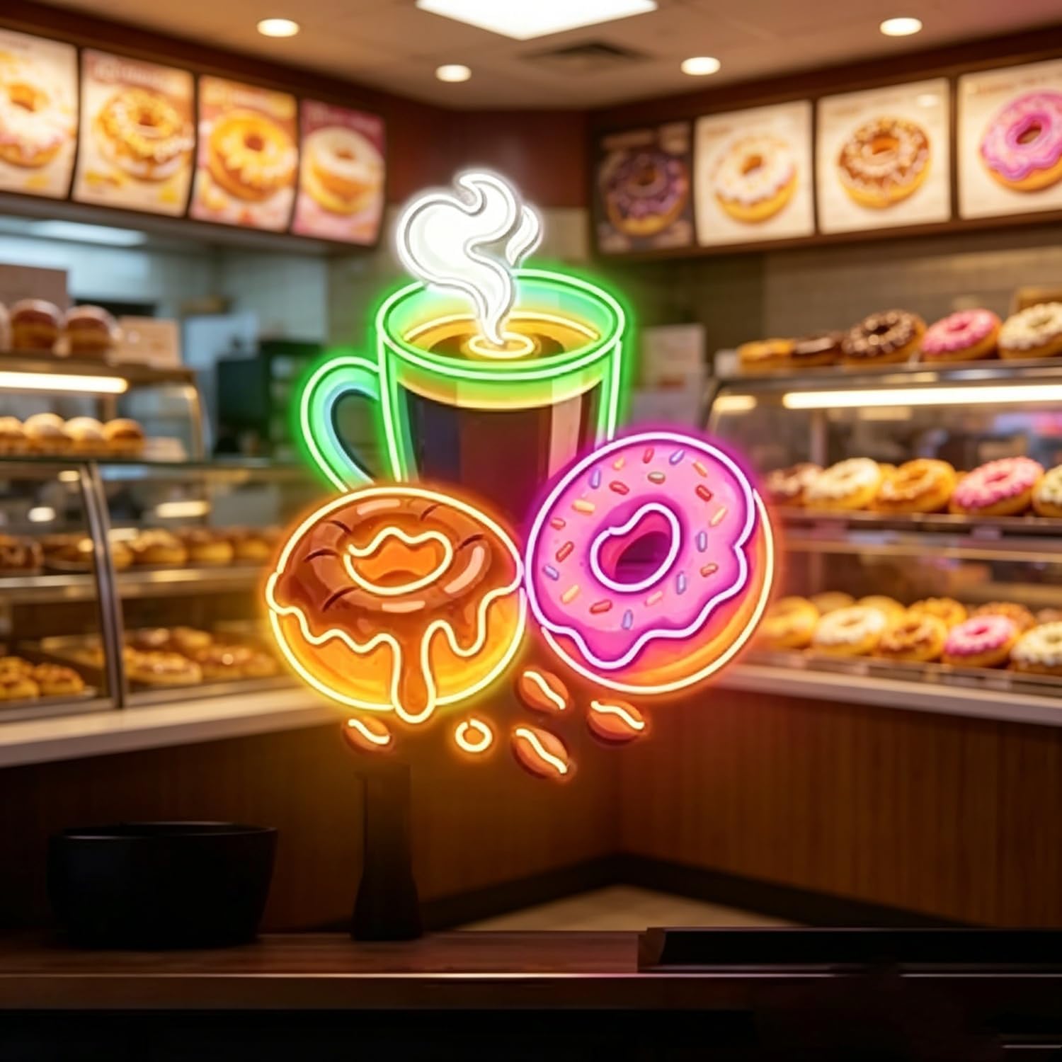 Commercial Kitchen Light - Neon LED w kształcie pączków, zasilany