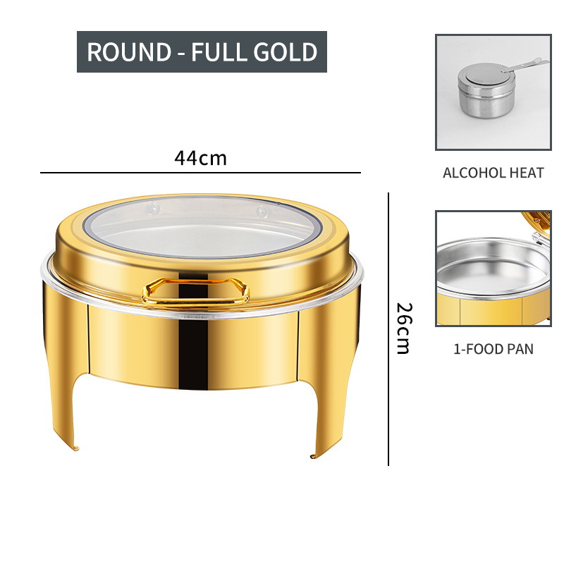Złoty, okrągły, duży, ze stali – Bain Marie Food Warmer recenzja i cena
