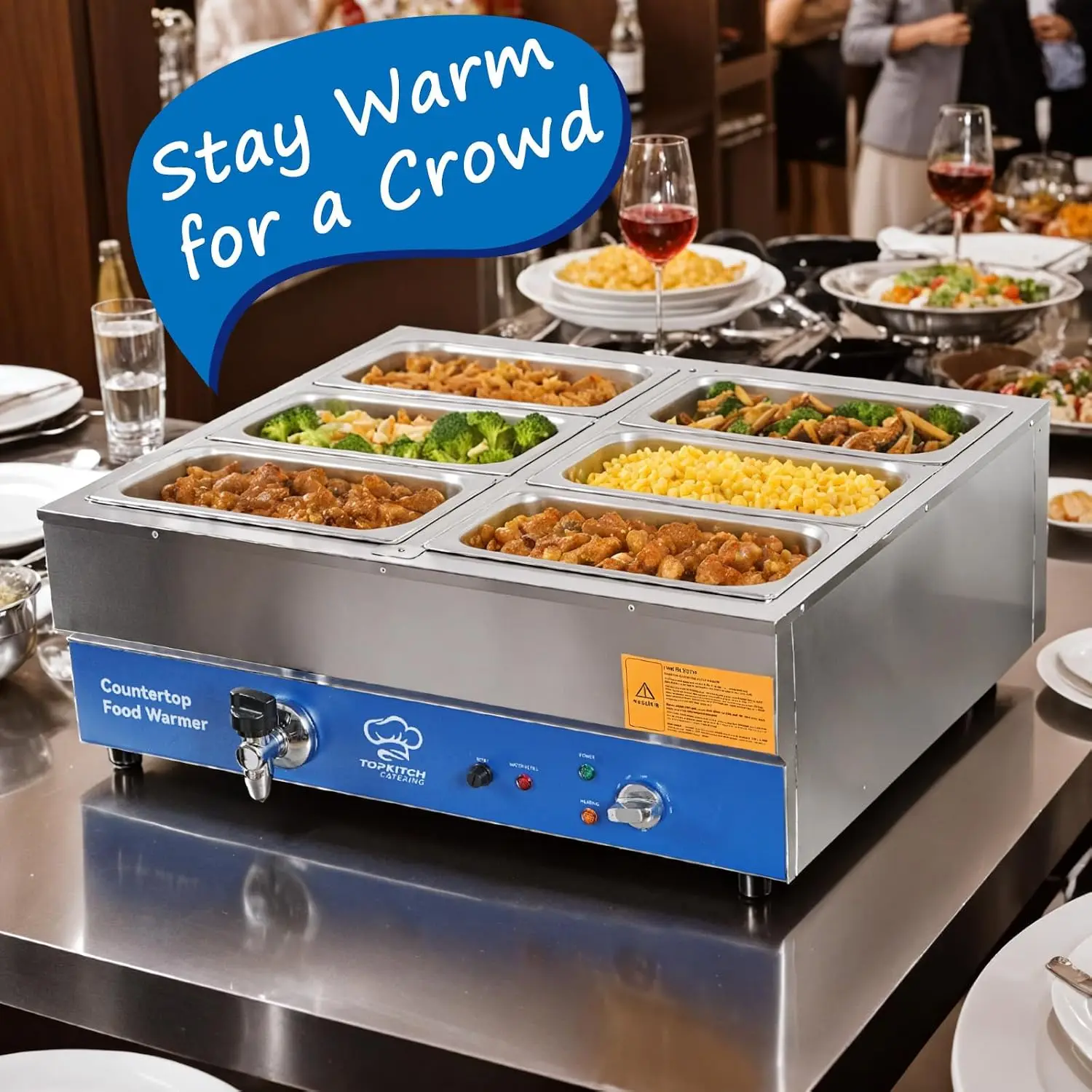 Certyfikowany ETL 4-komorowy k – Bain Marie Food Warmer recenzja i cena