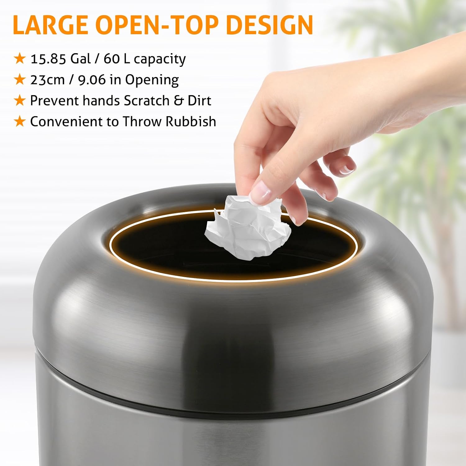 Ciemnosrebrny, 16-galonowy, du – Commercial Kitchen Trash Can recenzja i cena