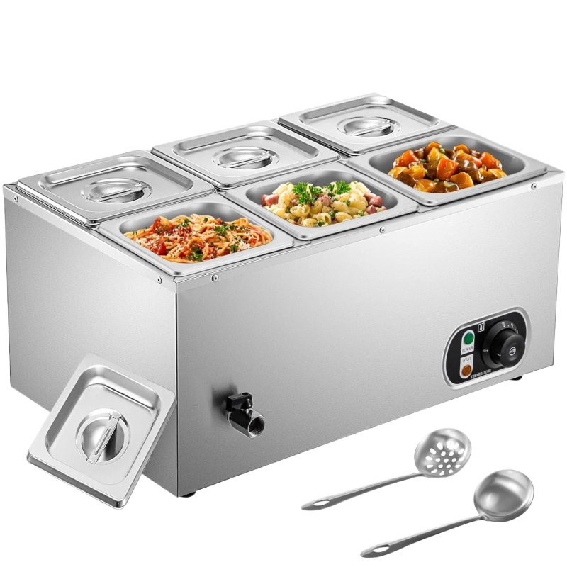 6-komorowy komercyjny podgrzew – Bain Marie Food Warmer recenzja i cena